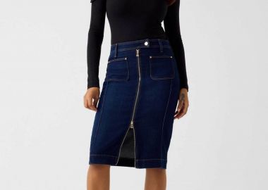 Guess γυναικεία midi denim φούστα Regular Fit - W6RD0UD6881 Denim Blue - GUESS - 