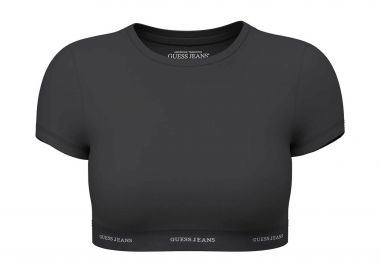 Guess γυναικείο crop top με floral print - W5YZ02KBBU1 Μαύρο - GUESS - 