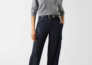 Guess γυναικείο denim παντελόνι cargo Relaxed Fit - W6RB65WL842 Denim Blue Σκούρο - GUESS - 