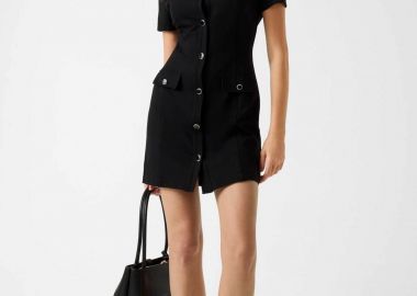 Guess γυναικείο mini φόρεμα σεμιζιέ - W6RK34KCMU2 Μαύρο - GUESS - 