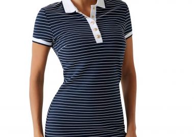 Guess γυναικείο mini πόλο φόρεμα με ριγέ σχέδιο Regular Fit - W6GK14K2948 Σκούρο Μπλε - GUESS - 