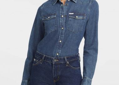 Guess γυναικείο πουκάμισο denim Slim Fit - W4YH35D5EI3 Denim Blue - GUESS - 