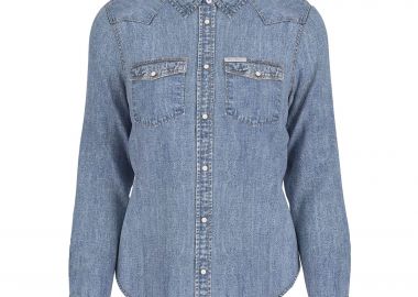 Guess γυναικείο πουκάμισο denim Slim Fit - W5RH35D5M81 Denim Blue Ανοιχτό - GUESS - 