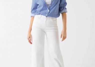 Guess γυναικείο πουκάμισο με ριγέ σχέδιο Regular Fit - W6GH39W1849 Λευκό - Μπλε - GUESS - 
