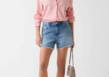 Guess γυναικείο πουκάμισο με ριγέ σχέδιο Regular Fit - W6GH39W1849 Ροζ - GUESS - 