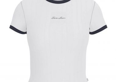 Guess γυναικείο T-shirt cropped με κεντημένο λογότυπο Slim Fit - W6GPA9KF641 Λευκό - GUESS - 