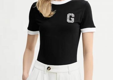 Guess γυναικείο T-shirt με logo patch - W6RI31J1314 Μαύρο - GUESS - 