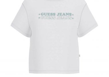 Guess γυναικείο T-shirt με logo print Boxy Fit - W6GI04K8HM0 Λευκό - GUESS - 