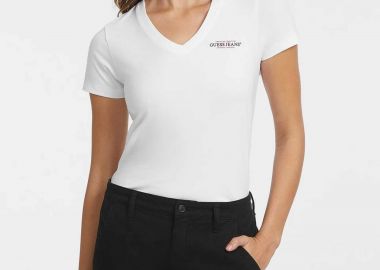 Guess γυναικείο T-shirt με logo print V λαιμόκοψη - W4YI23J1314 Λευκό - GUESS - 