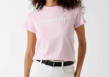 Guess γυναικείο T-shirt με λογότυπο Regular Fit - W6GIC5K8HM0 Ροζ - GUESS - 