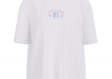 Guess γυναικείο T-shirt με λογότυπο Regular Fit - W6RI20K8HM0 Λευκό - GUESS - 