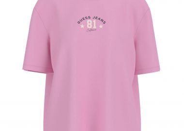 Guess γυναικείο T-shirt με λογότυπο Regular Fit - W6RI20K8HM0 Ροζ - GUESS - 