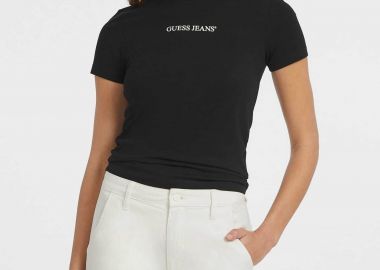 Guess γυναικείο T-shirt με λογότυπο Slim Fit - W4YI01J1314 Μαύρο - GUESS - 