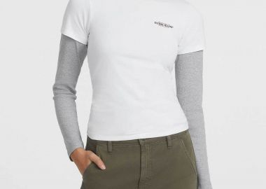Guess γυναικείο T-shirt με λογότυπο Slim Fit - W4YI02J1314 Λευκό - GUESS - 