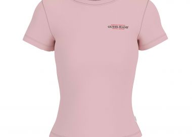 Guess γυναικείο T-shirt με λογότυπο Slim Fit - W4YI02J1314 Ροζ - GUESS - 