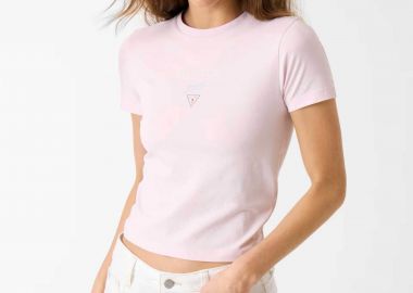 Guess γυναικείο T-shirt με λογότυπο Slim Fit - W6RI15J1314 Ροζ - GUESS - 