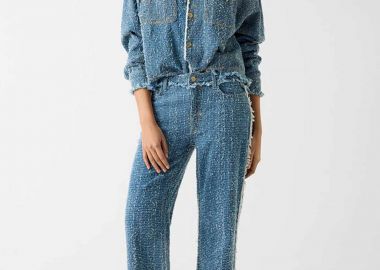 Guess γυναικείο tweed τζιν παντελόνι πεντάτσεπο Wide Leg - W6RA3ED6871 Denim Blue - GUESS - 