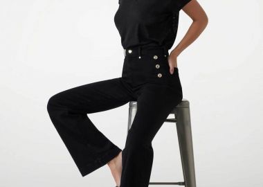 Guess γυναικείο τζιν με διακοσμητικά κουμπιά Wide Leg 