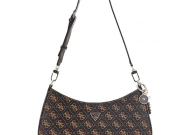 Guess καφε τσάντα ώμου Noelle Top Zip 4G Logo - Guess - 