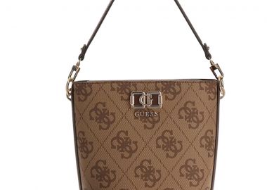 Guess μπεζ latte τσάντα ώμου Karnilla Bucket - Guess - 
