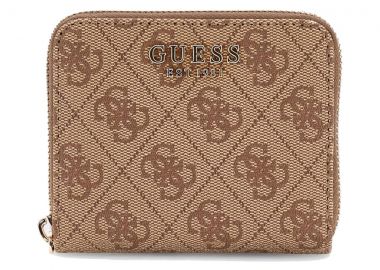 Guess μπεζ πορτοφόλι Laurel 2 logo mini - Guess - 