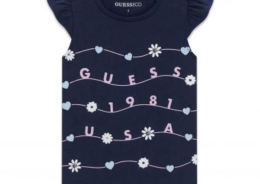 Guess παιδική μπλούζα με print και βολάν - K6GI01K6YW4 Μπλε Σκούρο - GUESS - 
