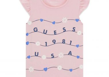 Guess παιδική μπλούζα με print και βολάν - K6GI01K6YW4 Ροζ - GUESS - 