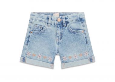 Guess παιδικό denim σορτς με κέντηματα - K6GD12D45E0 Denim Blue - GUESS - 