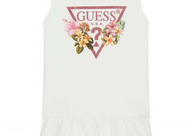 Guess παιδικό φόρεμα αμάνικο με λογότυπο - K4RK23KA6W4 Λευκό - GUESS - 
