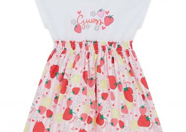 Guess παιδικό φόρεμα αμάνικο με print - K6GK05K6YW0 Ροζ - GUESS - 