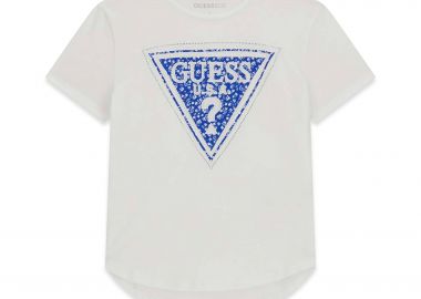 Guess παιδικό T-shirt ασύμμετρο με λογότυπο - J6GI13K6YW4 Λευκό - GUESS - 