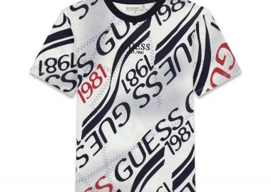 Guess παιδικό T-shirt με all-over print Oversized Fit - L6RI04K8HM4 Ασπρόμαυρο - GUESS - 