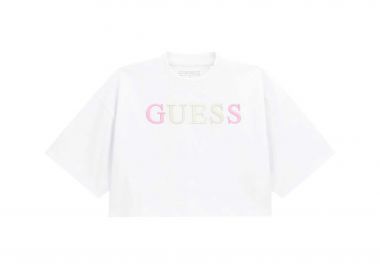 Guess παιδικό T-shirt με κεντημένο λογότυπο Boxy Fit - J6RI11KCNQ4 Λευκό - GUESS - 