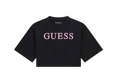 Guess παιδικό T-shirt με κεντημένο λογότυπο Boxy Fit - J6RI11KCNQ4 Μαύρο - GUESS - 