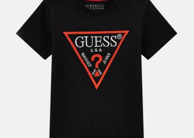 Guess παιδικό T-shirt με κεντημένο λογότυπο Regular Fit - N4YI37K8HM4 Μαύρο - GUESS - 