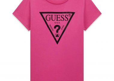 Guess παιδικό T-shirt με λογότυπο (8-16 ετών) - J73I56K8HM0 Φούξια - GUESS - 