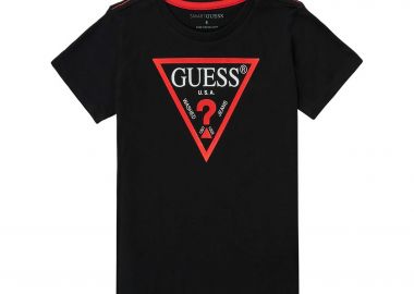 Guess παιδικό T-shirt με triangle logo print (8-16 ετών) - L73I55K8HM0 Μαύρο - GUESS - 