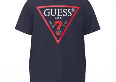 Guess παιδικό T-shirt με triangle logo print (8-16 ετών) - L73I55K8HM0 Μπλε Σκούρο - GUESS - 