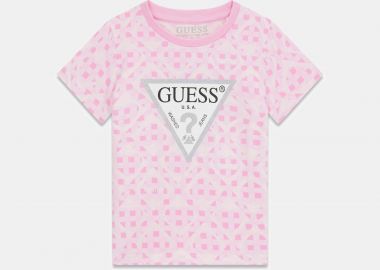 Guess παιδικό T-shirt με triangle logo print - K6RI06K6YW4 Ροζ - GUESS - 