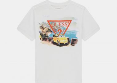 Guess παιδικό T-shirt με triangle logo print - L6GI08K8HM4 Λευκό - GUESS - 