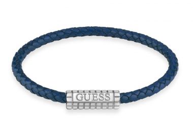 GUESS STEEL Βραχιόλι από Ανοξείδωτο ατσάλι & Δέρμα Blue JUMB05035JWSTJBL - Guess Jewellery - 