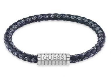 GUESS STEEL Βραχιόλι από Ανοξείδωτο ατσάλι & Δέρμα Blue JUMB05036JWSTBAL - Guess Jewellery - 