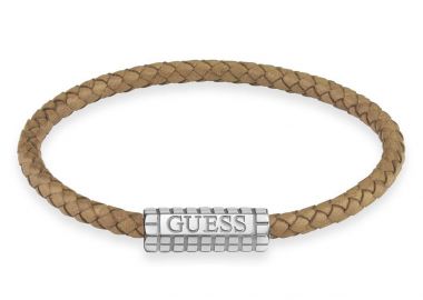 GUESS STEEL Βραχιόλι από Ανοξείδωτο ατσάλι & Δέρμα Brown JUMB05035JWSTTAL - Guess Jewellery - 
