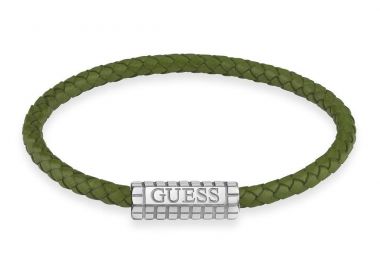GUESS STEEL Βραχιόλι από Ανοξείδωτο ατσάλι & Δέρμα Green JUMB05035JWSTGNL - Guess Jewellery - 