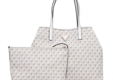 GUESS VIKKY II LARGE TOTE WJT931829 STONE LOGO - GUESS - 
