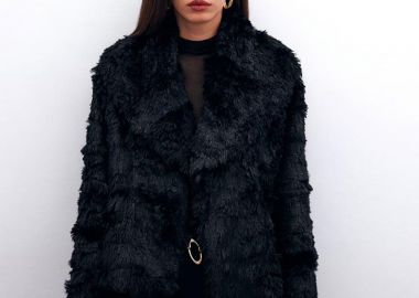 GUILTY γυναικεία συνθετική γούνα κοντή με γιακά - SOU - 