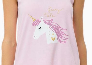 Γυναικεία Αμάνικη Πυτζάμα Minerva Sweet Unicorn Ροζ Ice 51972-304 Ροζ - Minerva - 