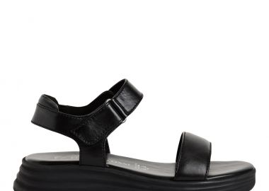 Γυναικεία Ανατομικά Δερμάτινα Flatforms Marco Tozzi 2-28709-44 001 Μαύρα - Marco Tozzi - 