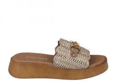 Γυναικεία Ανατομικά Δερμάτινα Flatforns Ragazza 01163 Μπεζ - Ragazza - 