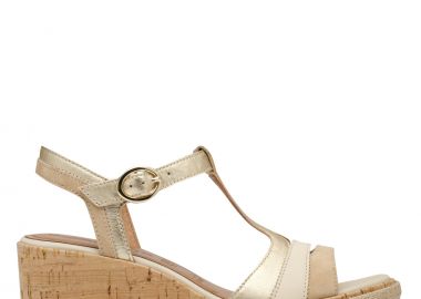 Γυναικεία Ανατομικά Δερμάτινα Πέδιλα Tamaris 1-28358-44 942 Χρυσό - Tamaris - 